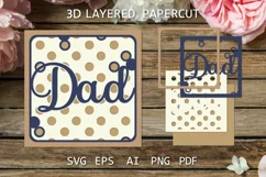 Dad card Layered papercut card for Father Dad Fathers Day