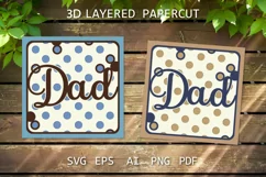 Dad card Layered papercut card for Father Dad Fathers Day