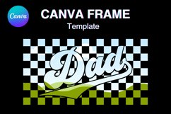 Checkered Dad Canva Frame Father&#039;s Day Retro Vintage Frame Product Image 1