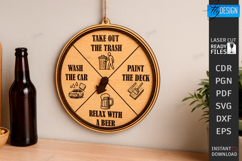Dad Chore Wheel Laser Cut|Chore and Beer Reward| Wall Decor Product Image 1