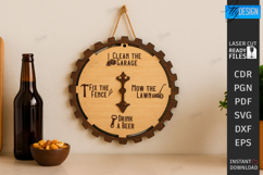 Dad Chore Wheel Laser Cut|Chore and Beer Reward| Wall Decor Product Image 1