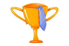 Father's Day Clipart: Cute Hand-Drawn Dad Trophy Product Image 5
