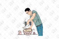 Father's Day Sublimation Design, Dad Making Cake Product Image 2