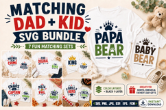Dad and Kid Matching SVG Bundle, Father’s Day Shirt Designs, Product Image 4