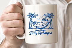 Dad Mode Fully Recharged SVG - Funny Capybara in Hammock PNG Product Image 3