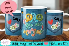 fathers day mug wrap for sublimation 