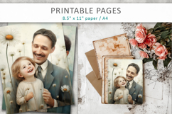 dad and child illustration, dad printable pages Product Image 1