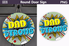 Best Dad Ever Round Sign PNG | Comic Door Hanger Product Image 1