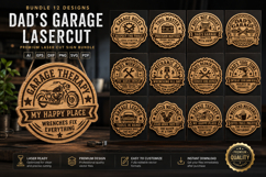 Dad's Garage SVG | Funny Dad Workshop Sign Laser BUNDLES 12 Product Image 1
