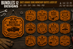 Dad's Garage Signs Workshop Quotes Laser Cut BUNDLES Product Image 1