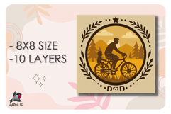 Fathers Day Colored Shadow box SVG Papercut Dad template Product Image 2