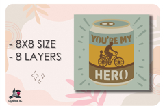 Fathers Day Colored Shadow box SVG Papercut Dad template Product Image 2