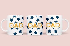 dad stars pattern coffee mug sublimation wrap glass mug wrap svg presized for 11oz and 15oz glass ready to cut and sublimation files