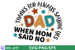 Thanks For Always Saying YES When Mom Said NO SVG PNG Product Image 1