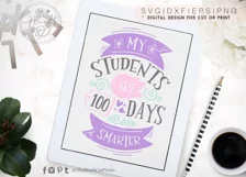 My Students Are 100 Days Smarter SVG | Teacher Life SVG Product Image 4