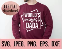 Worlds Okayest Dada SVG - Fathers Day SVG - Gift For Him Product Image 2