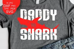 Daddy shark Grunge svg Fathers day svg Family shark Product Image 2