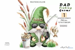 Dad Fishing Gnomes and fish rod Png clipart Father's Day Product Image 1