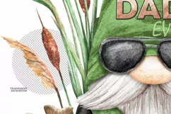 Dad Fishing Gnomes and fish rod Png clipart Father's Day Product Image 3