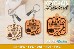 Keychain Dad's Garage Lasercut Product Image 2