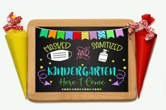 Masked-Sanitized Kindergarten Sign- First Day School Sign Product Image 2