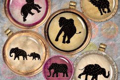 Elephants Digital Printable Sheet, Cabochon images, Rounds Product Image 1