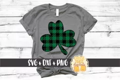 Shamrock - Buffalo Plaid - St Patrick's Day SVG PNG DXF Product Image 1