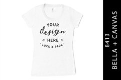White Bella Canvas 8413 Triblend T-Shirt Mockup Feminine Tee Product Image 1