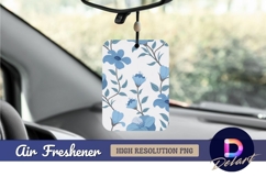 Blue flower Air Freshener Sublimation Product Image 1