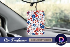 Floral pattern red blue Air Freshener PNG Product Image 1