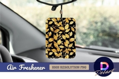 Golden leaves seamless pattern on black Air Freshener PNG Product Image 1