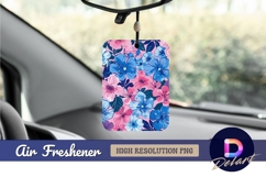 Pink and blue floral pattern Air Freshener PNG Product Image 1