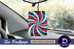 Patriotic swirl stars red white and blue Air Freshener PNG Product Image 1