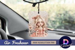 Whimsical girl in pink dress Air Freshener PNG Product Image 1