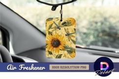 Sunflowers and dragonflies on yellow Air Freshener PNG Product Image 1