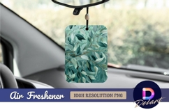 Teal leaves pattern Air Freshener PNG Product Image 1