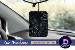 Elegant floral pattern dark blue gold Air Freshener PNG Product Image 1