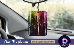 Rainbow drips with glittering particles Air Freshener PNG Product Image 1