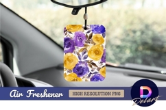 Watercolor yellow and purple rose flower Air Freshener PNG Product Image 1