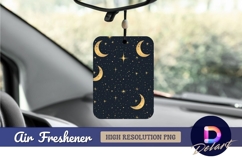 Golden moons and stars Air Freshener PNG Product Image 1