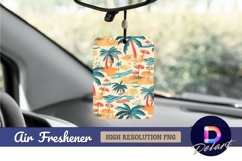Retro beach pattern with palm trees Air Freshener PNG Product Image 1