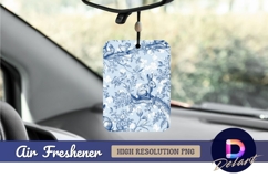 Blue toile bunny rabbit floral pattern Air Freshener PNG Product Image 1