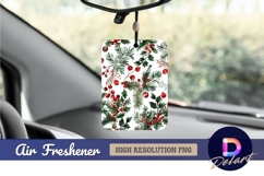 Watercolor christmas pattern with holly Air Freshener PNG Product Image 1