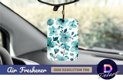Teal watercolor floral Air Freshener PNG Product Image 1