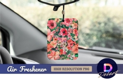 Pink and peach floral pattern Air Freshener PNG Product Image 1