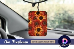 Autumn red and yellow sunflower Air Freshener PNG Product Image 1