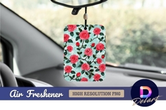 Pink roses on blue floral pattern Air Freshener PNG Product Image 1