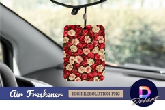 Red and white rose floral Air Freshener PNG Product Image 1