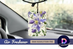 Purple columbine flower pattern Air Freshener PNG Product Image 1