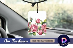 Watercolor pink roses with buds Air Freshener PNG Product Image 1